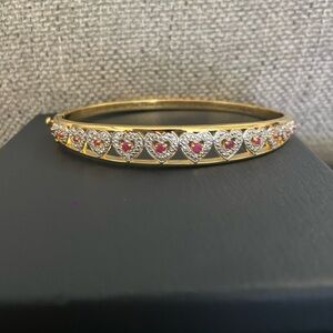 Danbury Mint Gold and Pink Bracelet Elegant Design